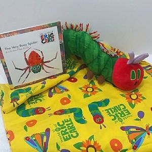Eric Carle Caterpillar, Spider Book & Pillow Cover LOT